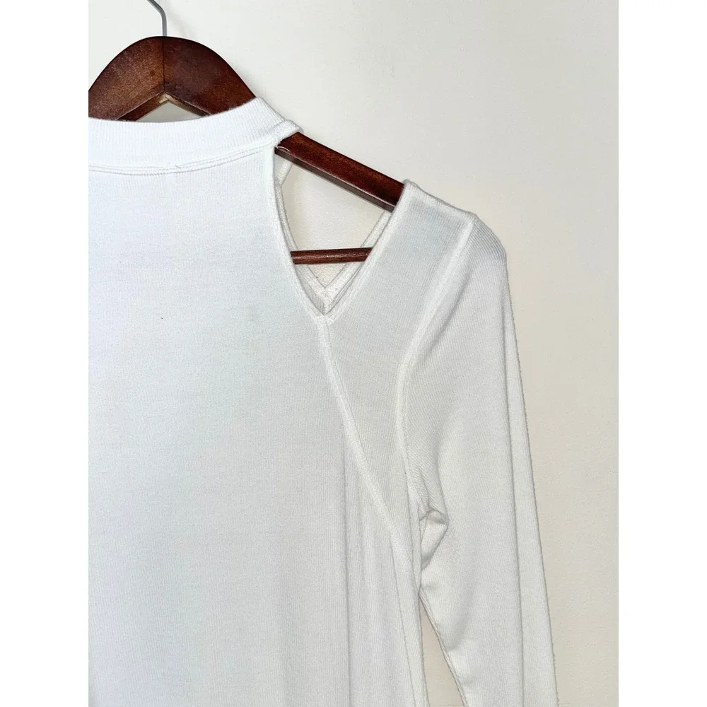 FREE PEOPLE Downtown Girl Cutout‎ Tunic Ivory Long Sleeve | Small